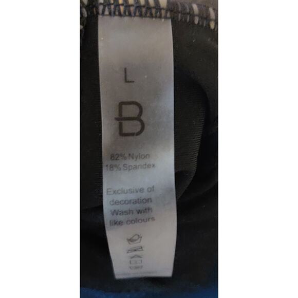 Bloomin Jelly Swimsuit LARGE Tiered Flutter Sleeves Ruching Turquoise Black NWT - Picture 10 of 16